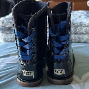 UGG Kids Black and Blue Rain Boots